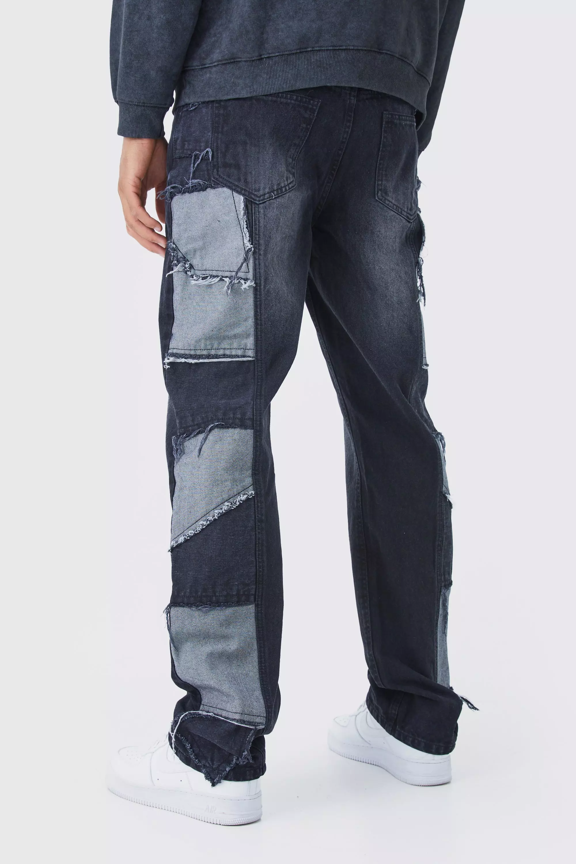 Black store patchwork jeans